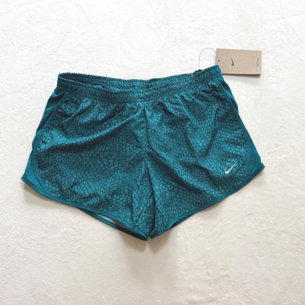 Nike Dri-FIT Running Shorts Kids Large Teal Snakeskin Print‎ FB1078-381